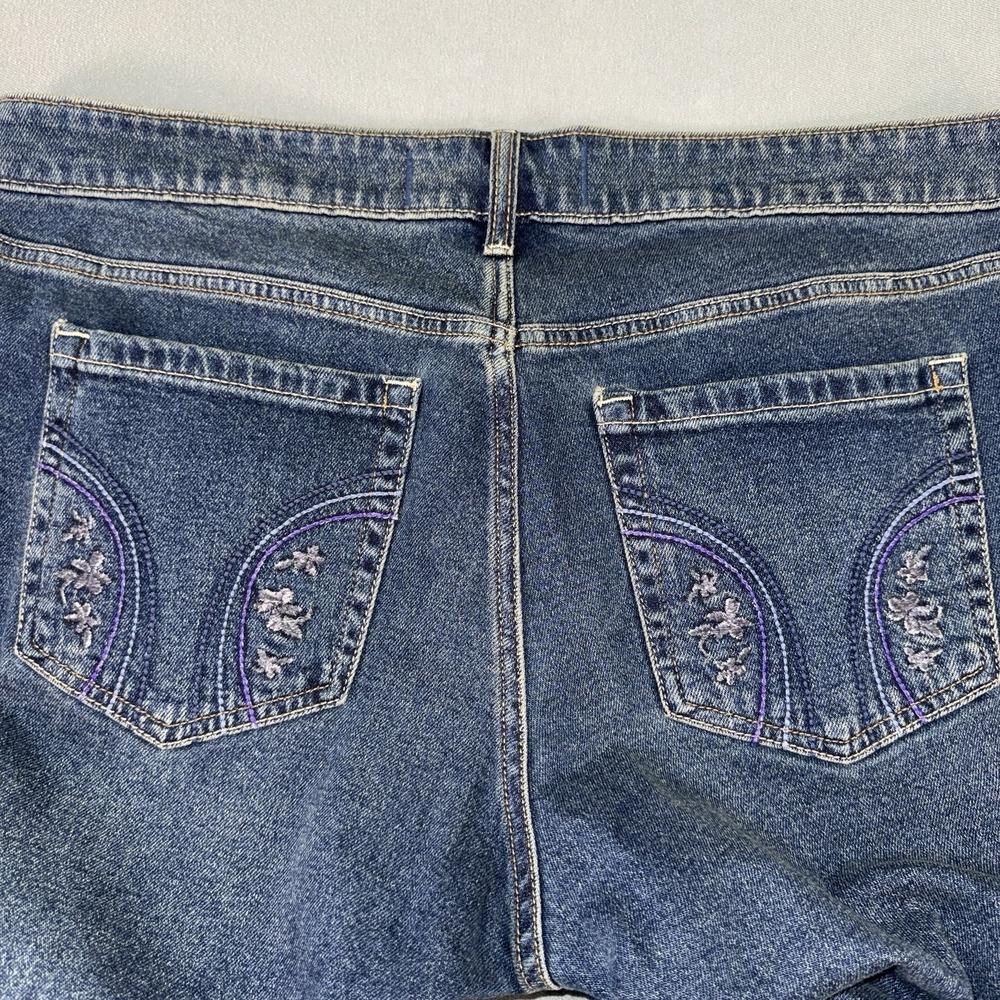 Women's Hollister Low Rise Bootcut Stretch Denim Jeans Blue Size 16R - Picture 4 of 7